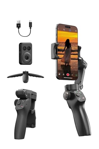 FUNSNAP CM8 Gimbal Stabilizer for iPhone Android, 3-Axis Phone Gimbal with Remote Control Portable Foldable, Phone Stabilizer for Video Recording for Tiktok YouTube Vlog