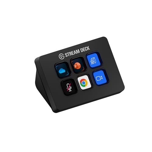 Elgato Stream Deck Mini – Control Zoom, Teams, PowerPoint, MS Office and More, Boost Productivity with Seamless Integration for Daily Apps, Set Up Shortcuts Easily, Compatible with Mac and PC