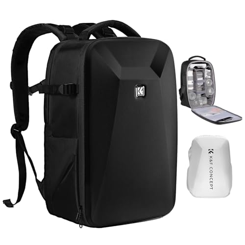 K&F CONCEPT Camera Backpack,Hardshell Photography DSLR Camera Bag with — Size, capacity and configuration compared