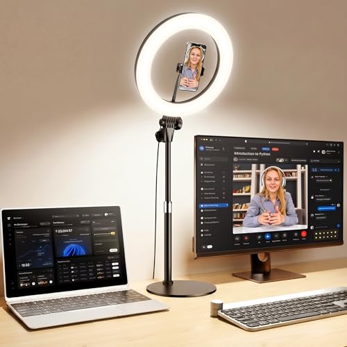 Yarrashop Desk Ring Light with Stand for Computer, Desk Light for Vide — Design and materials in detail