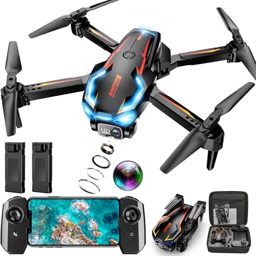 2K HD FPV Drone with Camera for Adults, Upgrade Altitude Hold, One-Key Take Off/Landing, Speed Adjustment, Headless Mode, 2 Batteries, Toys Gifts for Teen Boys Girls, Beginner