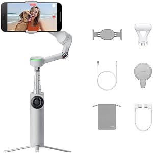 Insta360 Flow 2 Pro Creator Bundle Grey - Foldable AI Phone Gimbal, Apple DockKit, 360º Pa