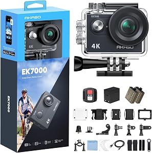 AKASO EK7000 4K30FPS 20MP WiFi Action Camera with EIS Ultra HD 131FT Waterproof Underwater