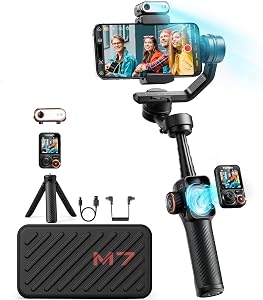 hohem iSteady M7 Gimbal Stabilizer for iPhone, Phone Gimbal with AI Tracking, 1.4" De