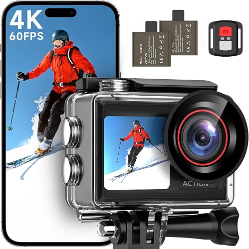 ODDV 4K60FPS 30MP Action Camera with Front LCD and Touch Rear Screens, — Build quality and design details up close
