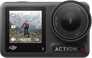 DJI Osmo Action 4 Standard Combo, Waterproof Action Camera with 1/1.3" Sensor, 4K/120